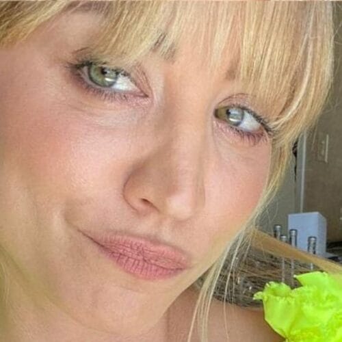 "Is Kaley Cuoco Channeling Cosmic Confidence? Stunning Burgundy Bikini Selfie Sparks Speculation!"